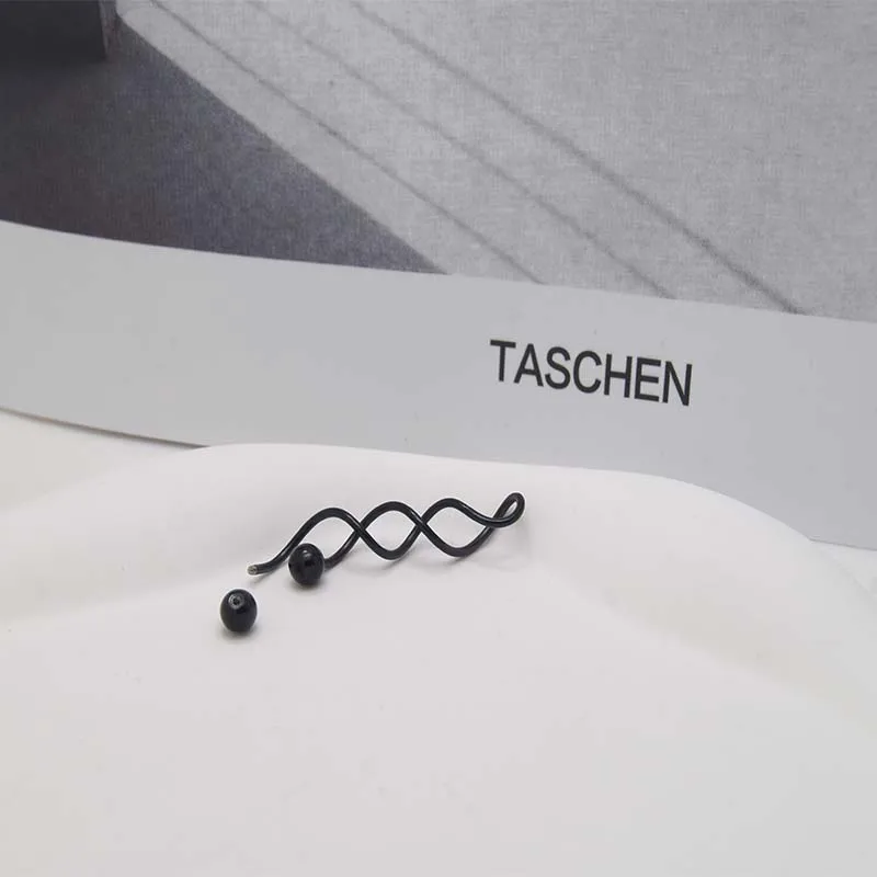 Stainless Steel Gold Plated Black Silver Navel Ring Fashion Twisted Body Piercing Jewelry Earrings For Women Wholesale Bulk
