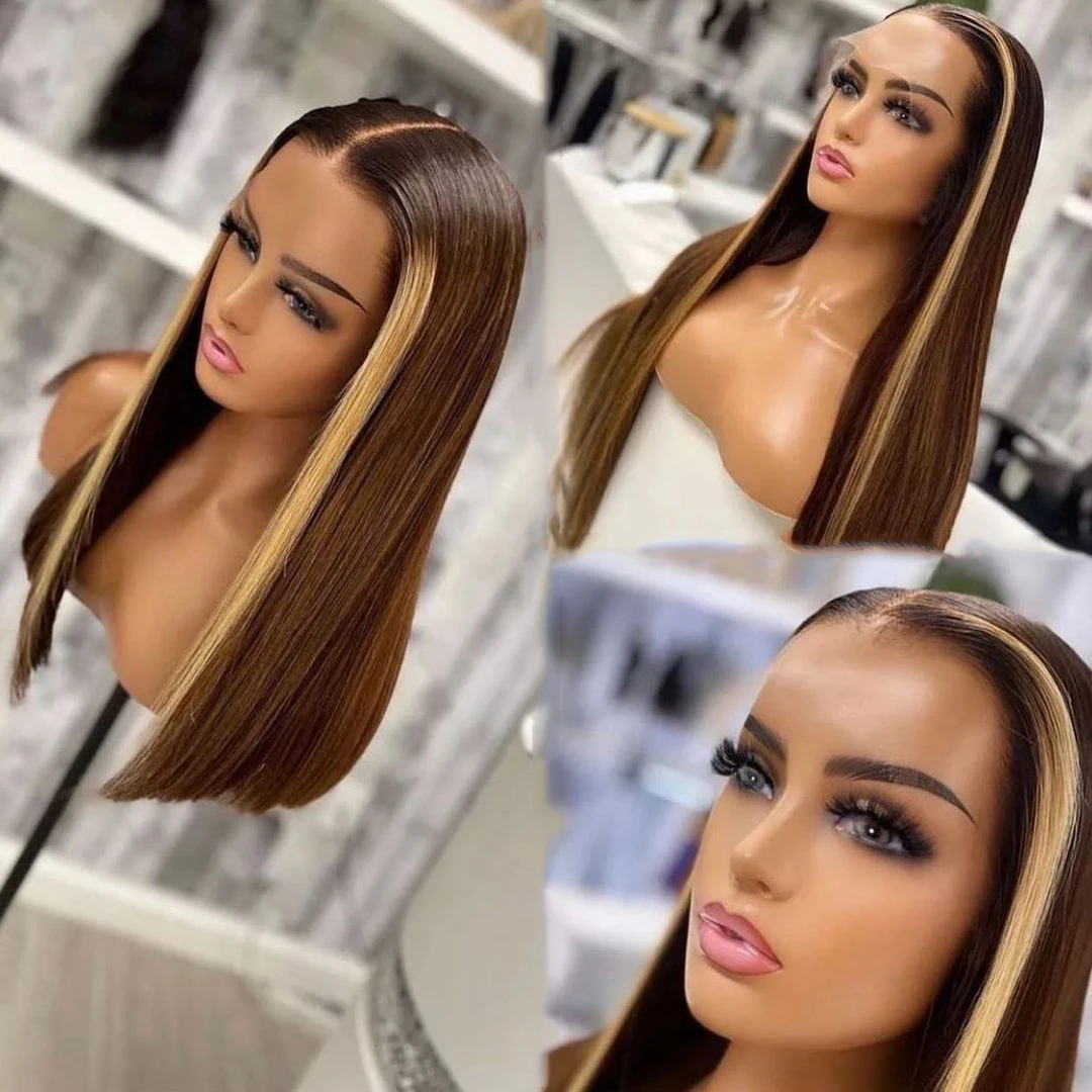 Wholesale Ombre Highlight Wig Human Hair Lace Front HD Lace Frontal Wigs Preplucked Honey Blonde Human Hair Wigs For Black Women