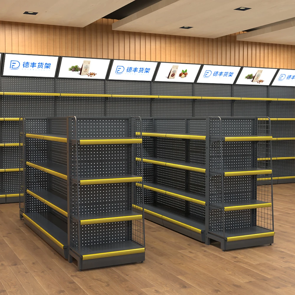 Customized  supermarket shelves metal pegboard display rack gondola supermarket shelf