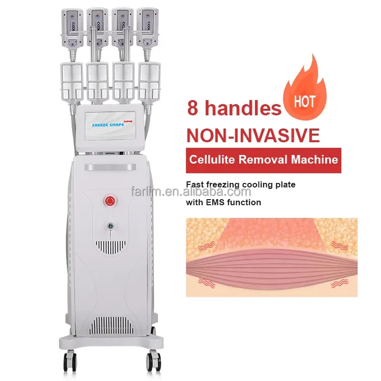 2024 Newest FARSLIM Cryo-EMS-RF 8 Cryo Plates Pads Slimming Fat Burning Cryolipolysis Body Slimming Machine