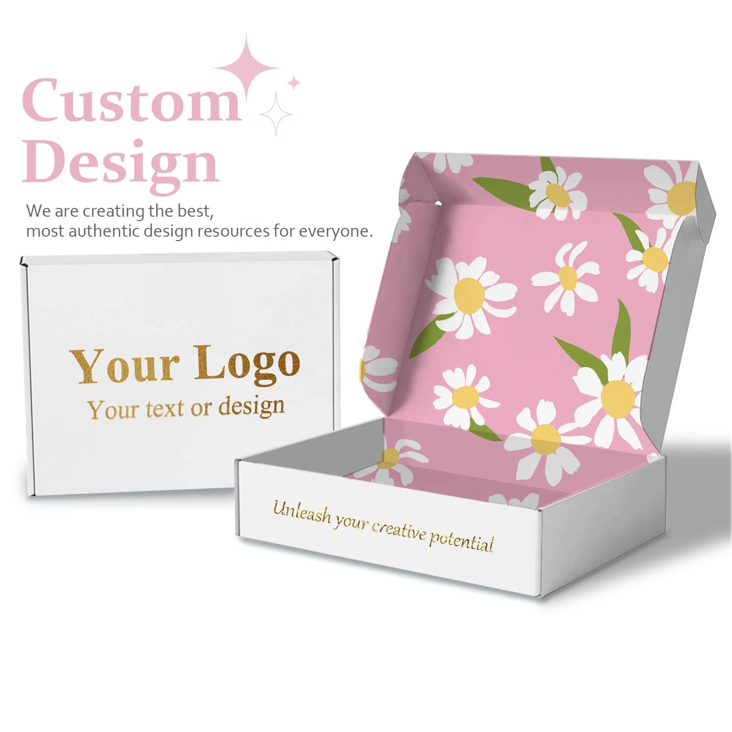 Factory Manufacturers Custom Logo Printed Corrugated Packing White Mailer Shipping Boxes