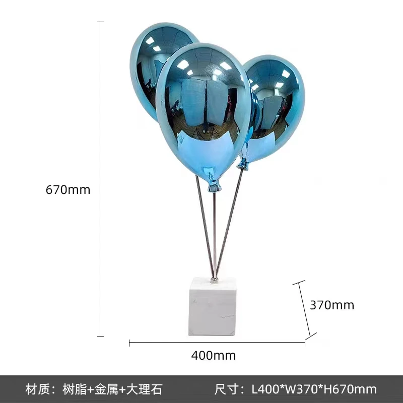 Wholesale sculpture wedding birthday party decoration red balloon resin statue for home decoration  party supplies decorations