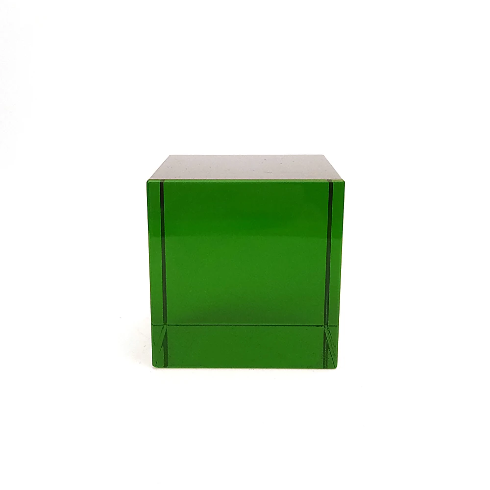 Hot Sale Glass Block Lapis Lazuli Quartz Gravel Standing Rotate Crystal Cube for Decorative Exhibition