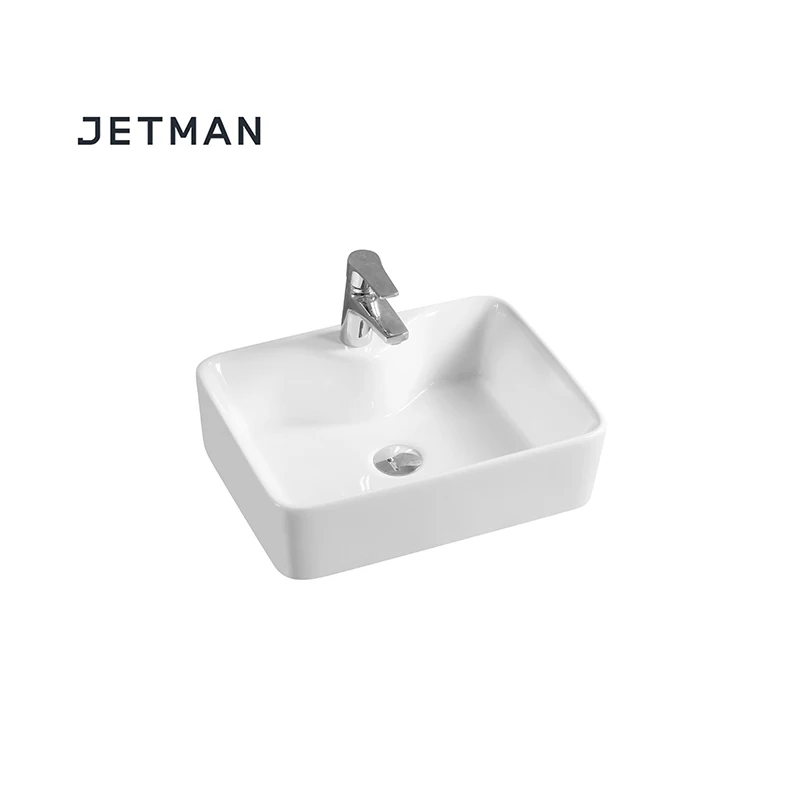 
JM7179 360*250*105 Elegant ceramic art outdoor wash basin commercial bathroom sink 