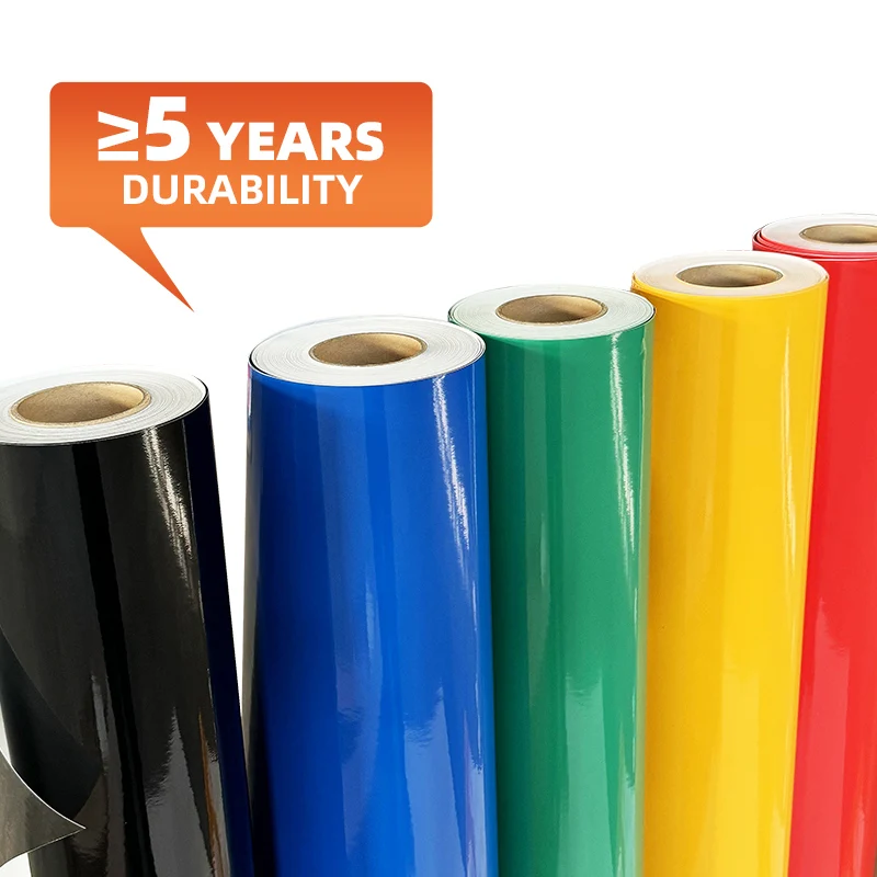 5 Years Service Life Adhes self vinyl cut Plotter Pvc Film Color Cutting Vinyl Rolls Sticker Indoor Outdoor Poster Material