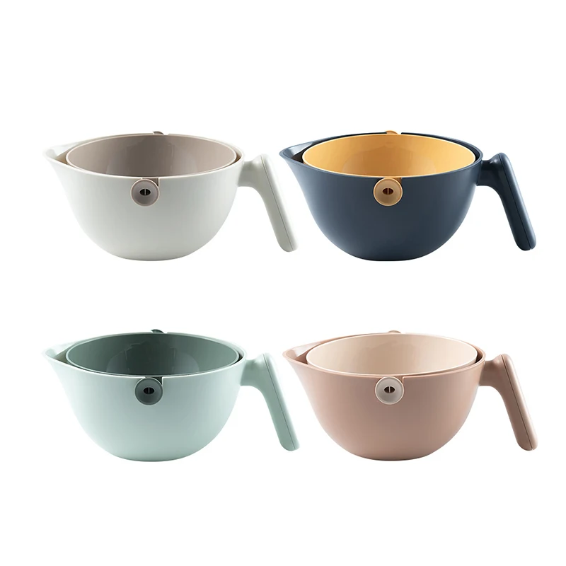 Portable Kitchen Strainer Drain Basket PP Made Washing Rice Fruit Vegetables Pasta Free Colador Colander Passoire 2 1 Filter