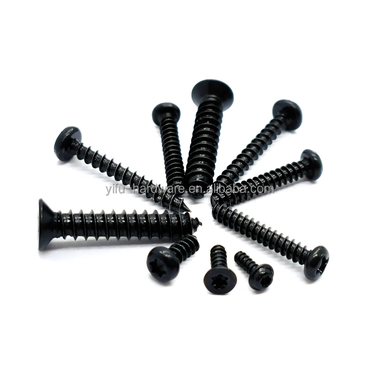 Standard Drywall Tapping Screws Black Phosphate Steel With Coarse Thread Available In Inch And Metric Measurement Systems