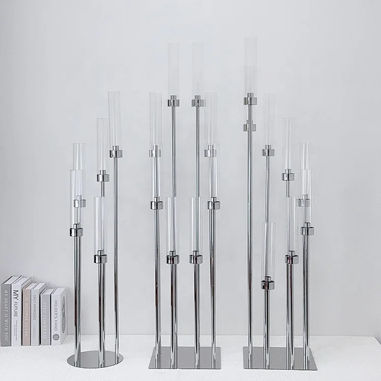 Hotel Decoration Centerpieces Large 5 Head Metal Gold Candelabra Candle Holder For Wedding Centerpiece Home Decor