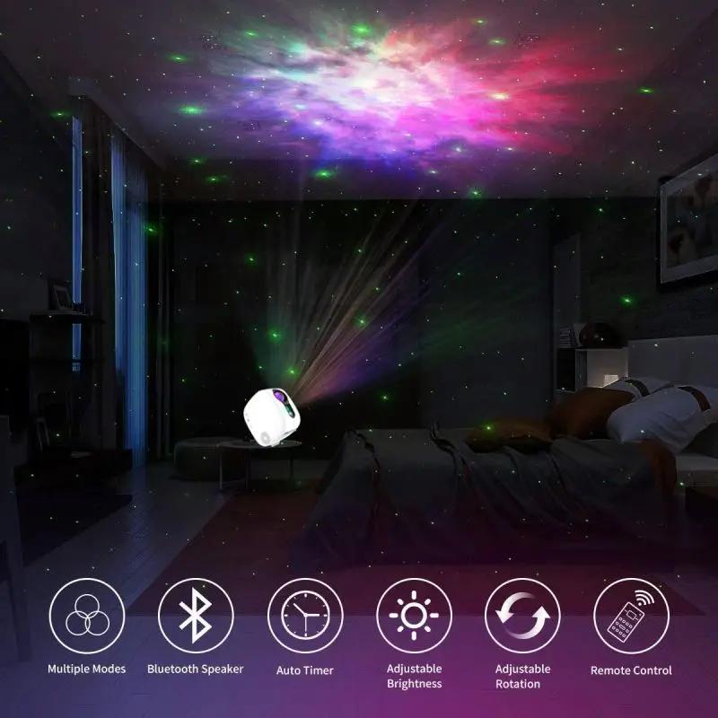 OEM ODM Custom UFO Romantic Starry Sky Baby Kids Laser 3D Star Music Light Ceiling Lamp Blub Projector