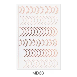 The New Listing Art Gold Decal Custom Buy 2022 For Press On Nail Sticker Luxury 3D french nail sticker