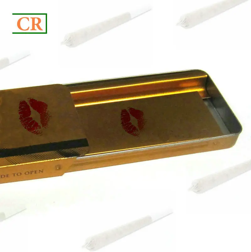 Organic Hemp Cigarette Metal Boxes Tinplate With Metal Insert Price