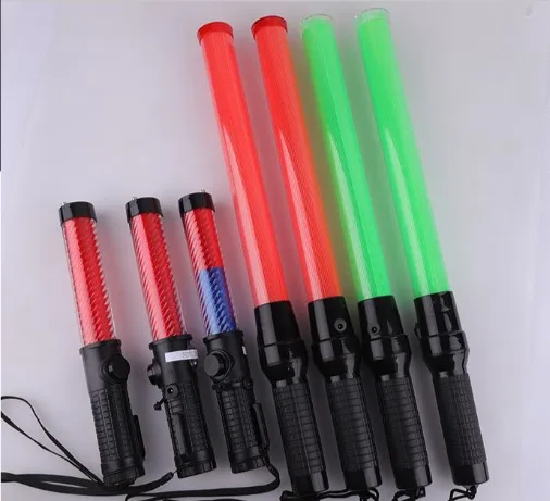 Red Blue durable 30CM 39cm Traffic Led Flashing Aircraft Marshalling BATON Wands with headlight and whistle