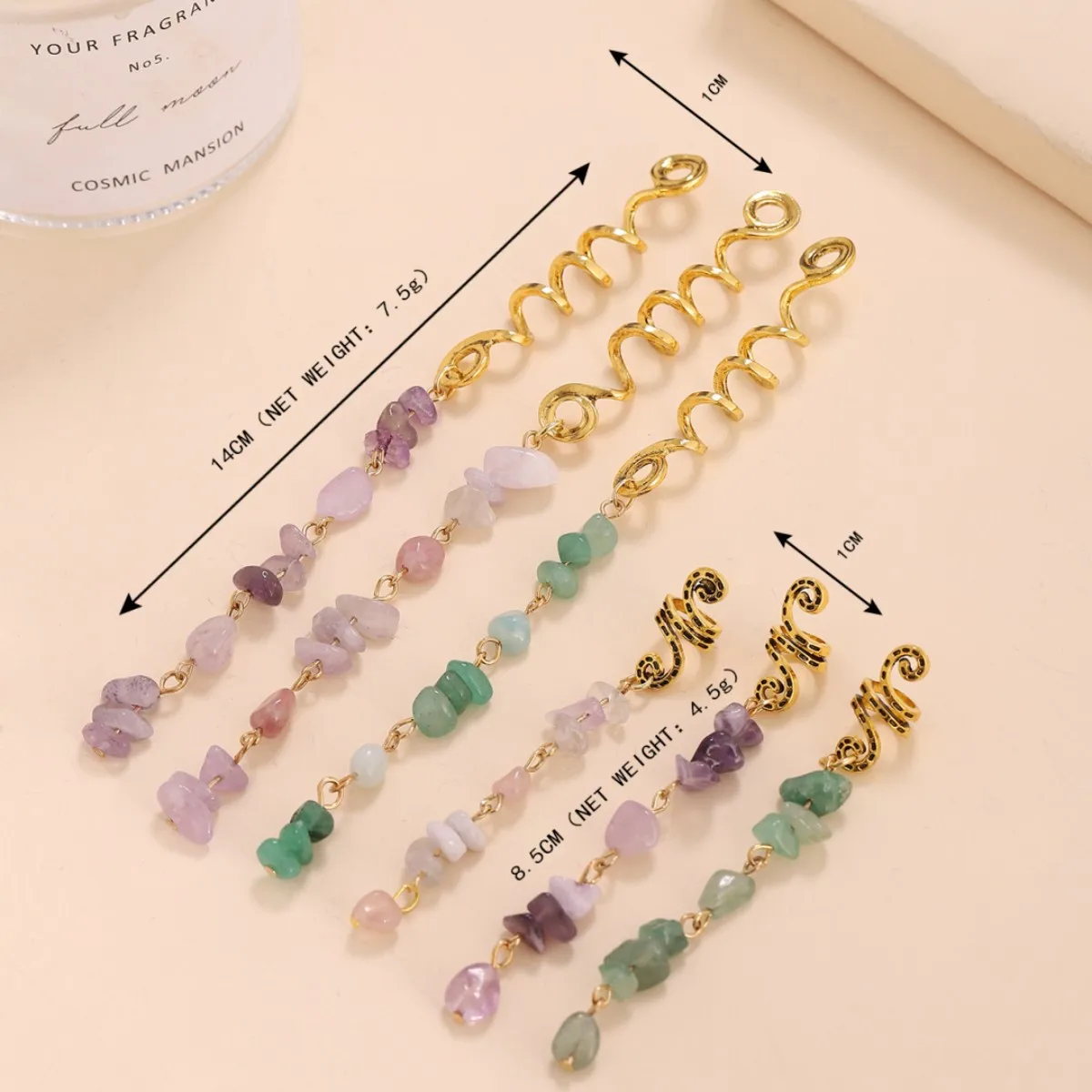 Crystal Dreadlock Multiple Styles Accessories Natural Stone Tassels Hair Jewelry for Braids