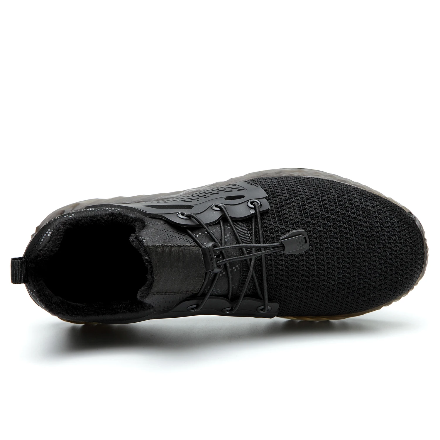 Unisex fashion black prevent smashing steel toes safety shoes winter thermal low cut shoes