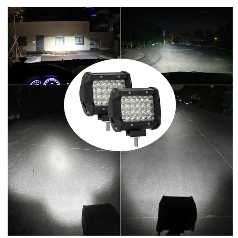 High Power 72W 4inch Work Light Waterproof IP68 24V 12V White 24PCS Led Driving Headlight For SUV ATV Offroad
