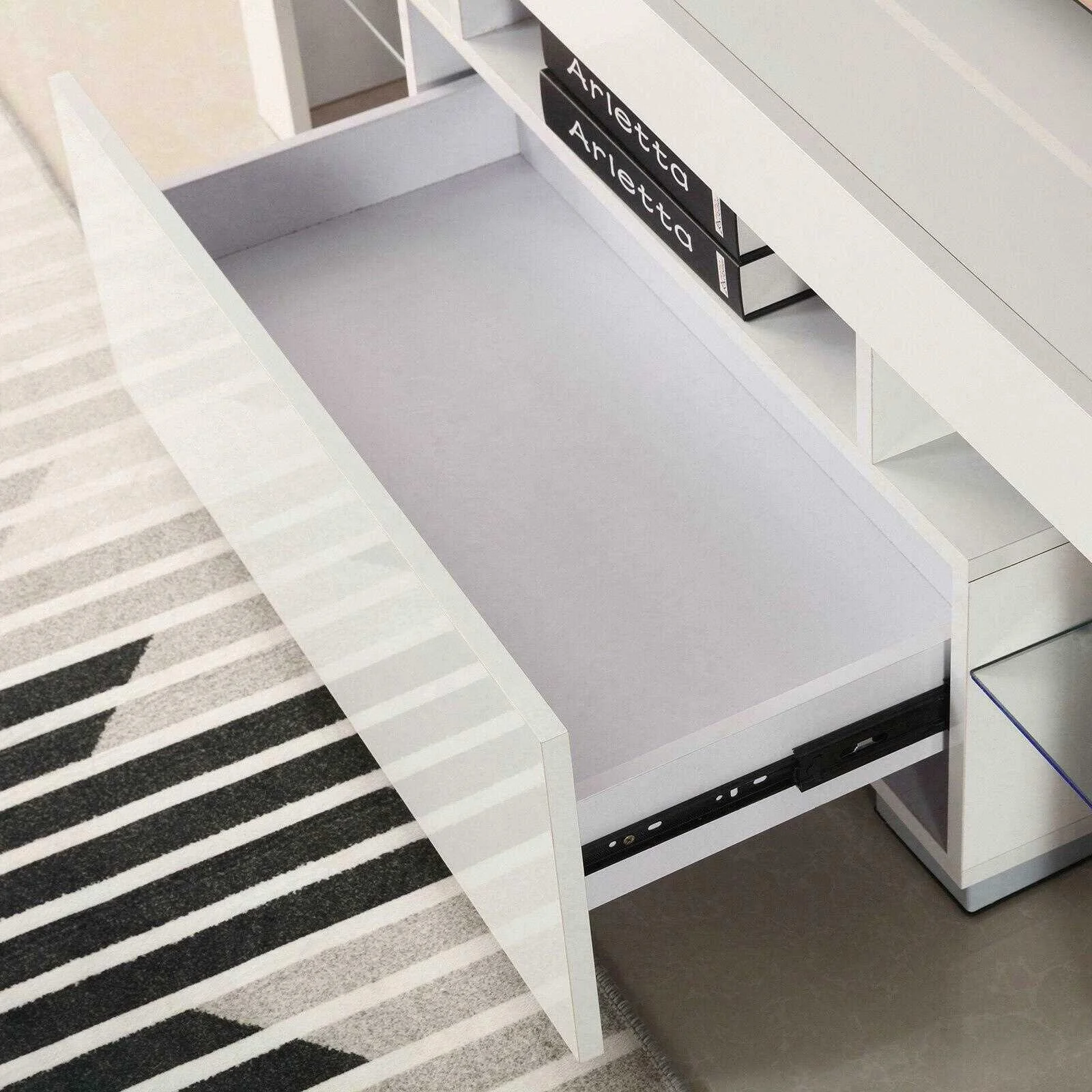 Modern Glass TV Stands Home Furniture Rattan Cabinet Luxury Storage Floor Cabinet Living Room Sets