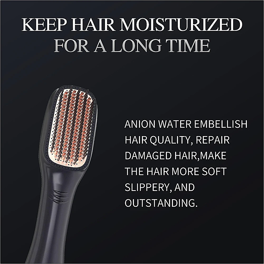 GTP Private Labeling Infrared Hair Straightening Comb Portable Hot Air Brush Water Mist Spray Hair Dryer Hair Dryer Brush