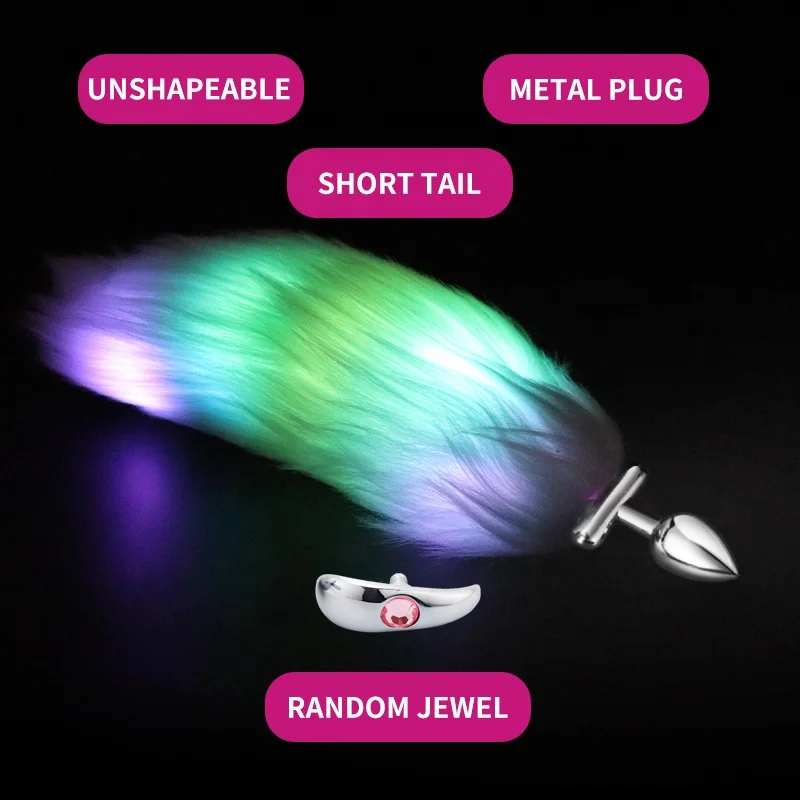 Новый БДСМ Съемный светодиодный Косплей лиса хвост Анальная пробка для анального секса игрушки