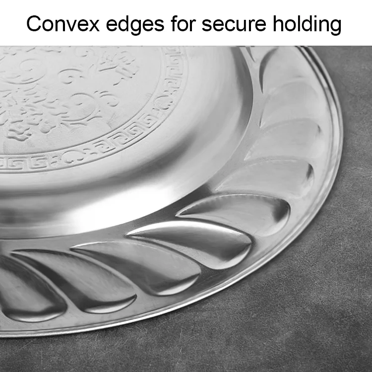 Decorative Fancy Customized Wedding Dinner Plate Dish Round Tray Stainless Steel Dinnerware Plates For Restaurant