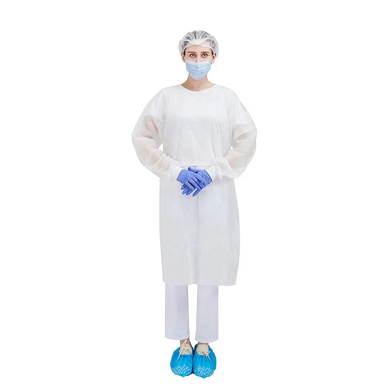 MDMA qualified Disposable Polypropylene Isolation Gowns Elastic Cuff Long Sleeve Isolation Gown