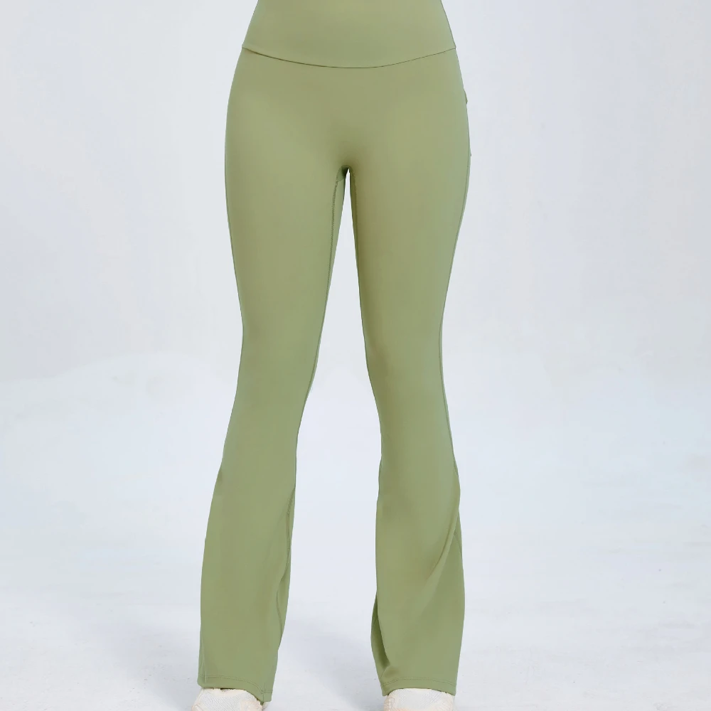 Women Flare Pocket Leggings High Waist Sport Yoga Pants Quick Dry Breathable Leggings Outfit Fitness Gym Clothes Sport Wear Pant