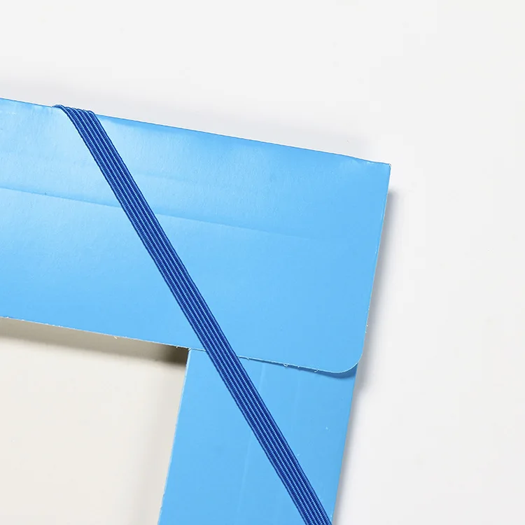 Embossing logo on Front Paper Elastic Drawing Folder Customized White Presentation Folder Printing with logo