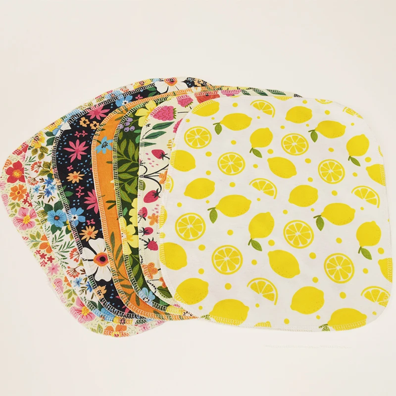 High Quality Pocket Squares Custom Gift Printed Flower Cotton Flannel Handkerchief For Children Baby