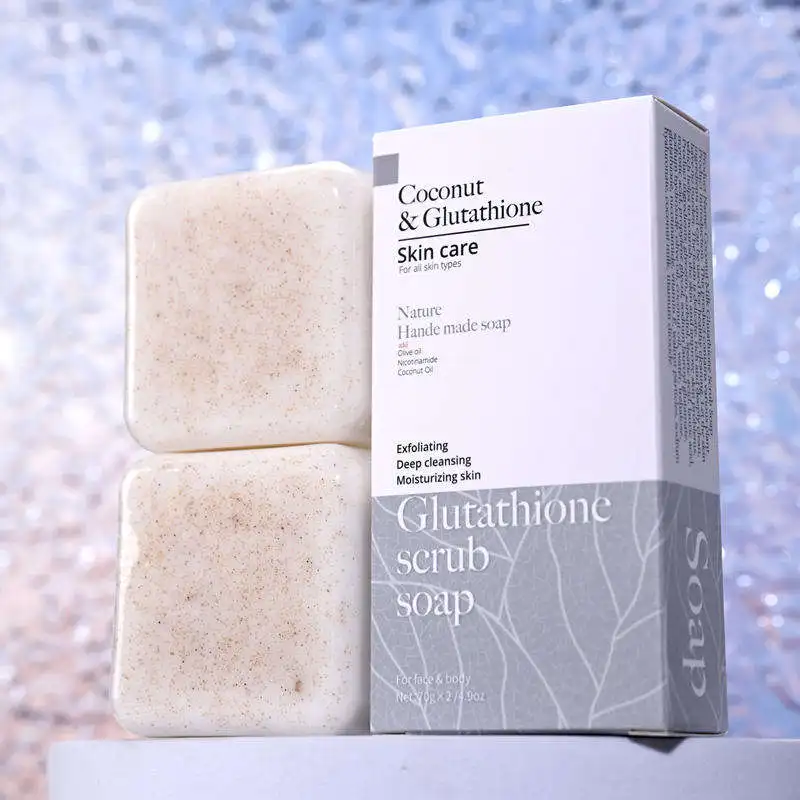 HANLINGER Private LOGO Natural Organic  Exfoliating Whitening Deep Cleansing Anti Acne Coconut Glutathione Handmade Soap