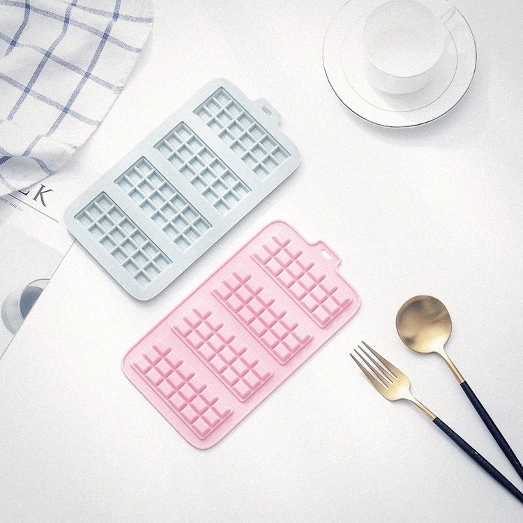 
Silicion Mould 4-link Waffle Chocolate Sheet Homemade Baking Mould for Confectionery 