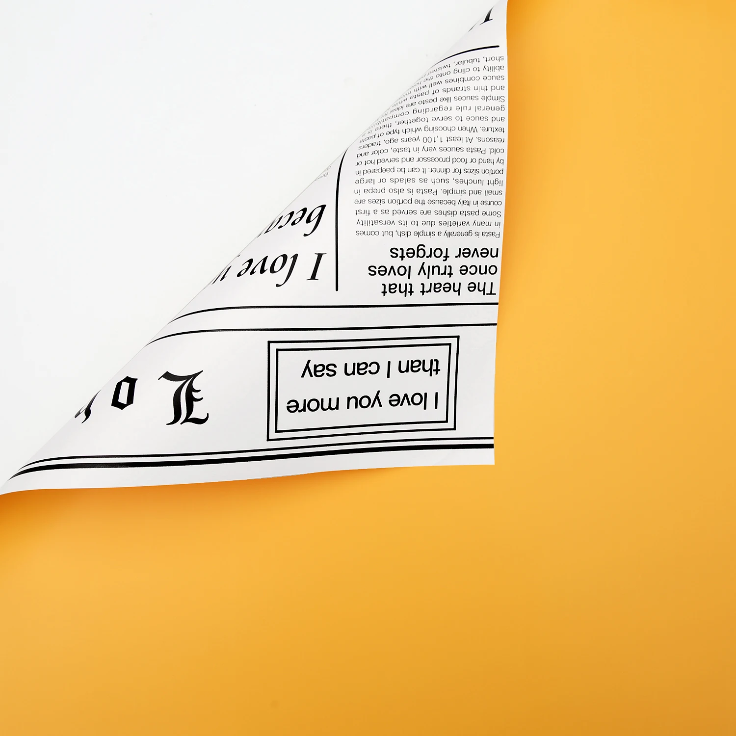 Newly style flower Kraft paper wrapping letter printed biodegradable wrapping paper for flower
