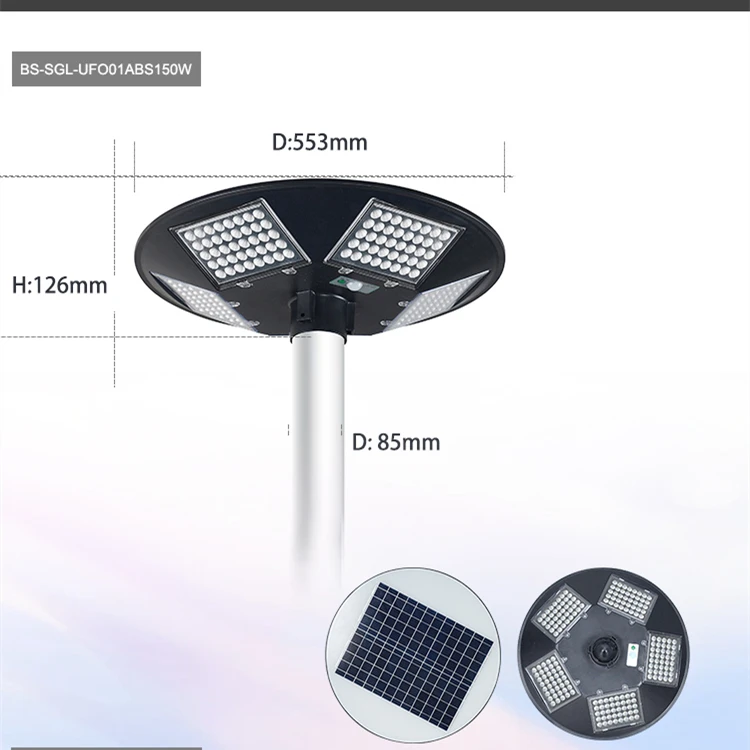 LAP Wall Lawn Street Ufo Solar Garden Lamp With Sensor Round