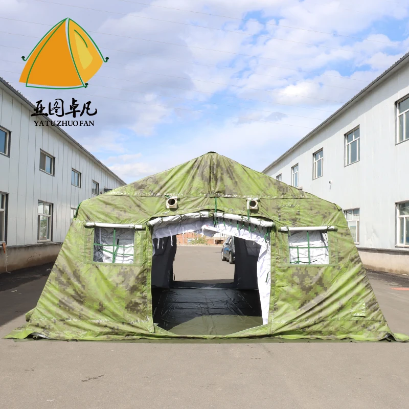 Whole Sale Heavy duty canvas tent green color big space Large Waterproof Bracket Tent Outdoor Camping Quality Camouflage  Tent