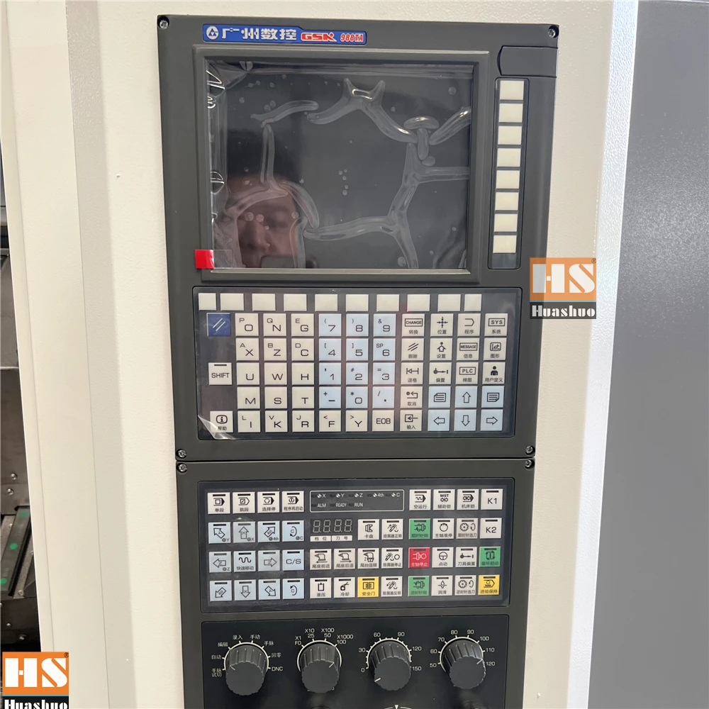 TCK50 Heavy Duty Multifunctional CNC Metal Lathe Inclined Bed Horizontal Sheet Single Spindle Power Turret Living Tools GSK Used