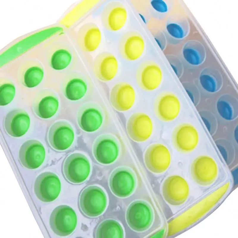 1pc Random Color Reusable Ice Molds Silicone Ice Cube Tray Freeze Mould Mold Maker Fruit Model Mold