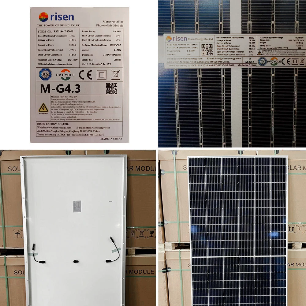 Risen High Efficiency Pv Solar Panel 560W 570W 585W Monocrystalline Solar Panels In EU Warehouse