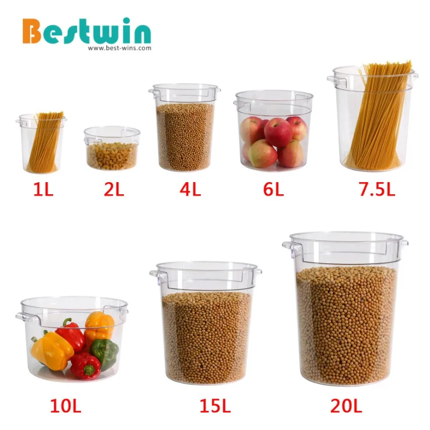Круглые кухонные принадлежности 15L 13Qt пластиковые полипропиленовые контейнеры для хранения пищевых продуктов из поликарбоната