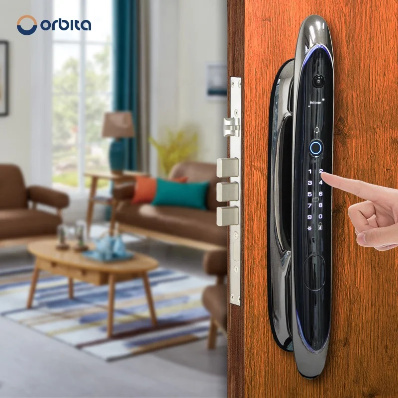 Оптовая продажа Orbita нажимной глазок с функцией распознавания лица автоматическая двухсторонняя смарт-камера замком