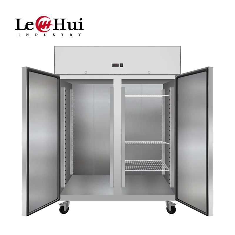 Commercial restaurant double 2 door kitchen Vertical pizza prep table refrigerator congelatre frigerators equipment