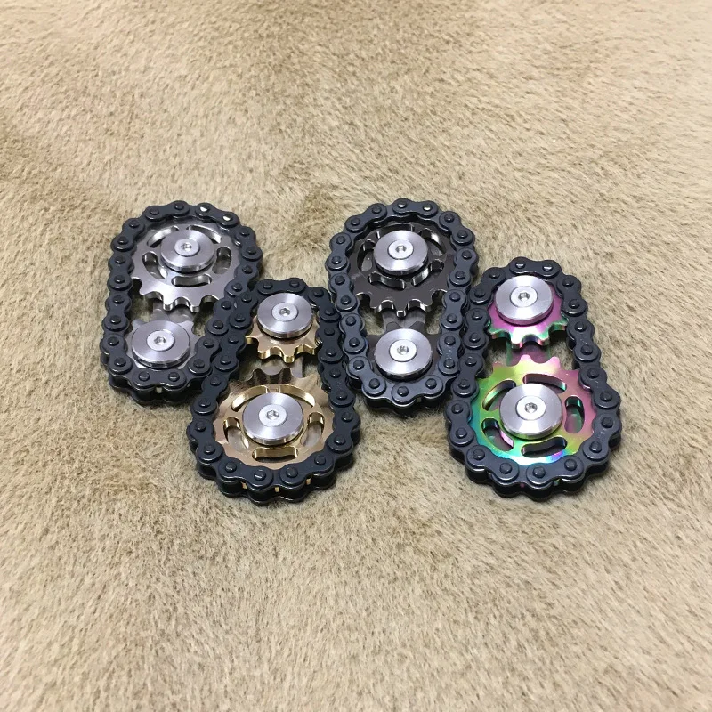 New Black Chain Fidget Spinner Decompression Toys Metal Pocket Finger Gear Spinner