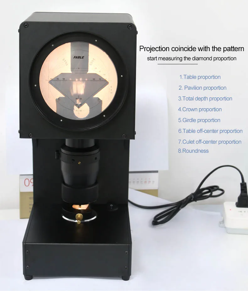 Fable Diamond Proportion Scope with High Accuracy Diamond Cutting Analysis equipment for 0.1-4.0 CT Diamond CN;GUA