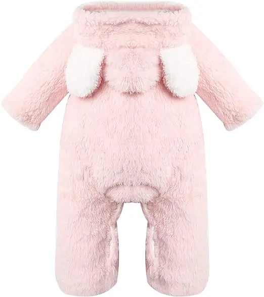 Warm Baby Winter Jumpsuit Fleece Newborn Romper Suits Cute Thick Bear Snowsuit for 0-12 months Baby Winter Clothes