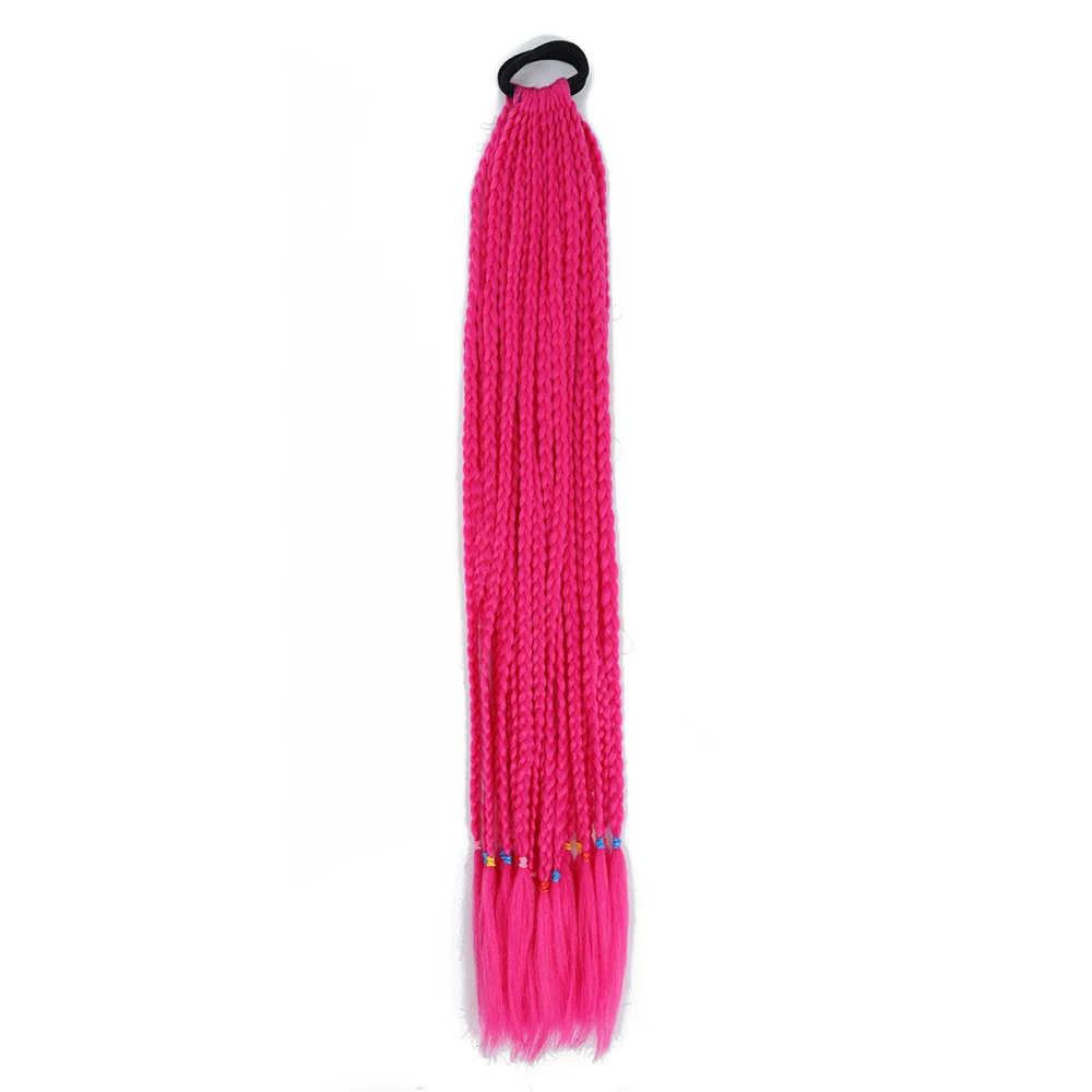 Dreadlocks Ponytail Wig Colorful Braids Matte High Temperature Fiber Punk Hip Hop Color Trendy
