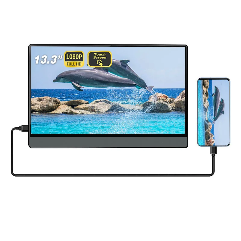  Новый портативный монитор IPS 13 3 дюйма 1080P с полным обзором внешний USB Type-C для ноутбуков ПК телефонов PS4/3