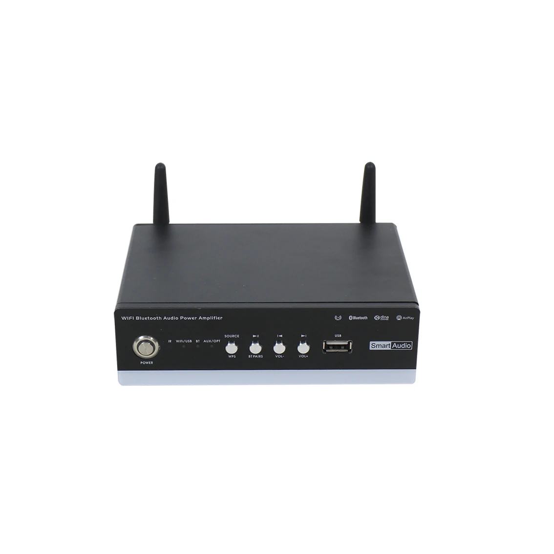 M 2-Channel Wifi Amplifier 2*60W 4 ohm Smart Multi-Room Wifi Blue-tooth Audio Stereo Power Amplifier