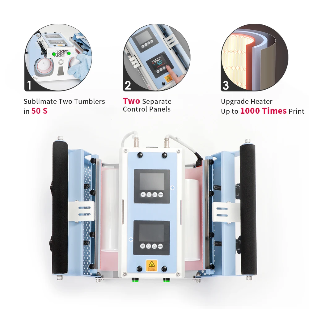 2023 PYD Life 30oz Double Station Dual Heat Press Machine Digital Sublimation Transfers Ready To Press For Mugs Cup Tumblers