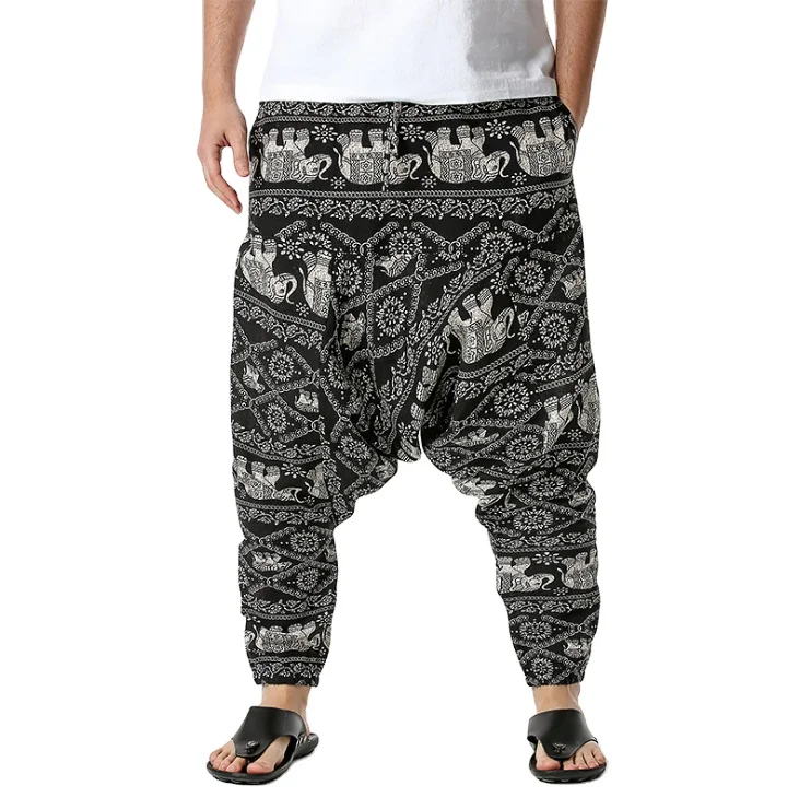 Men Hiphop Causal Harem Pants Baggy Joggers Boho Summer Bohemian Pants Yoga Trousers Casual Vintage Hombre Trousers