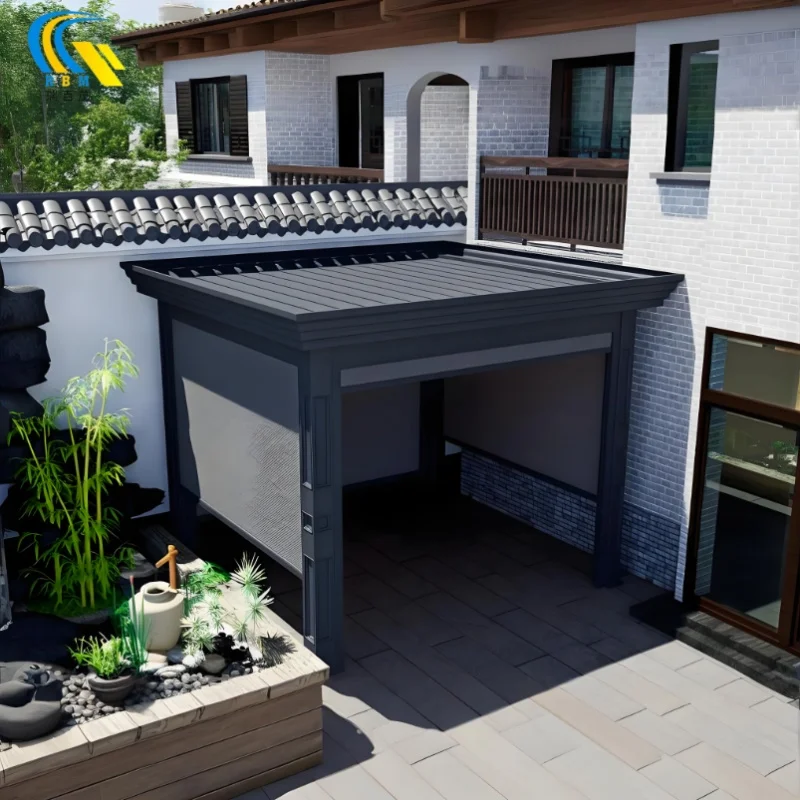 220 Model Aluminum Alloy Leisure Pavilion with Modern Energy-Saving Design for Outdoor Sun Shading and Rainproof Leisure Time