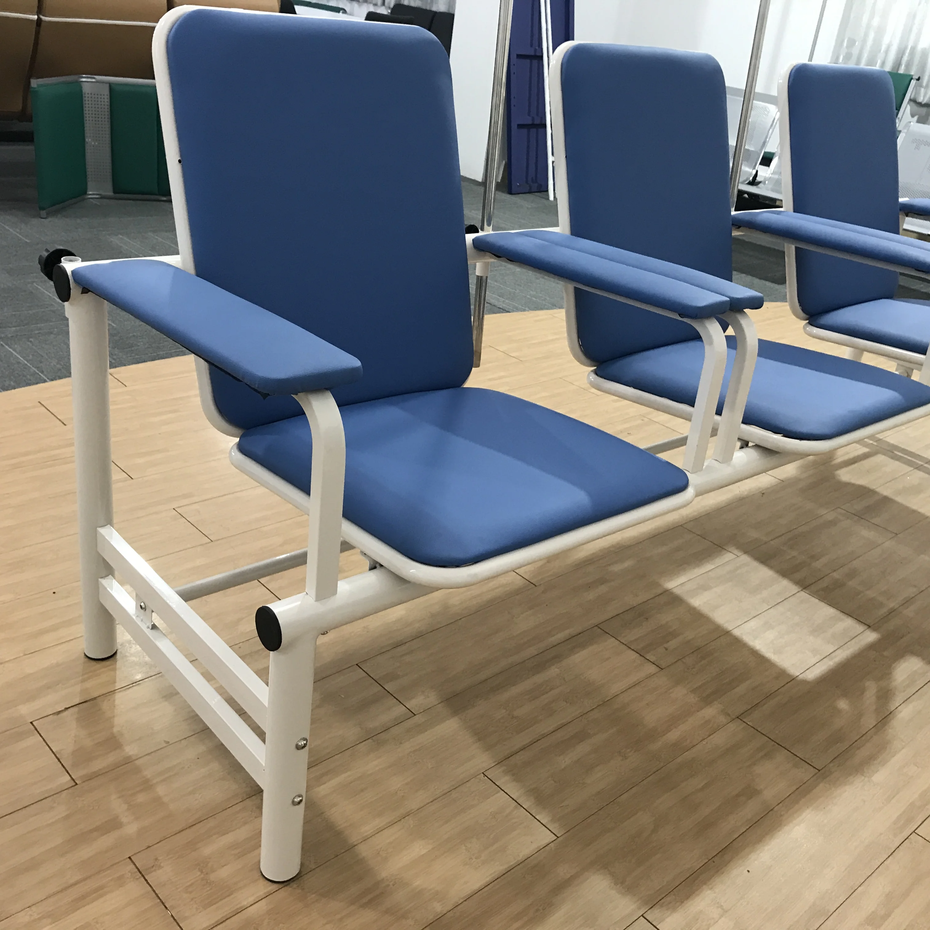 2022  medical waiting room chairs 3-seater blue cheap waiting room chairs