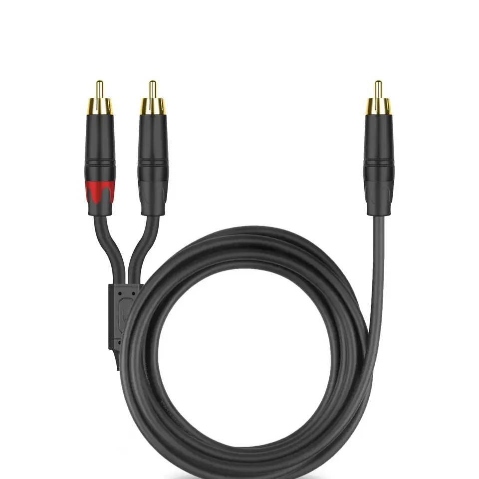 RCA to 2RCA Subwoofer Cable Audio Cable 2RCA to 1RCA Bi-Directional RCA Y Adapter Premium Sound Quality Dual Shielded