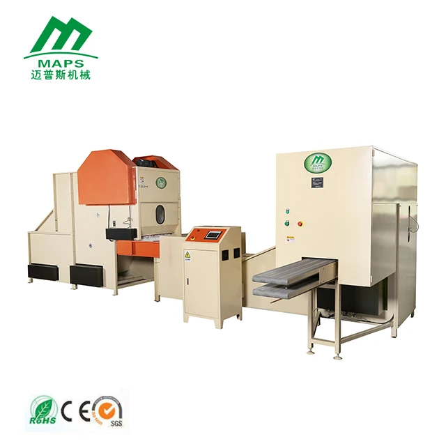 MAPS Pillow Stuffing Machine With Ball Fiber Making Option Polyester Opening Wadding Roll Production Line Carding